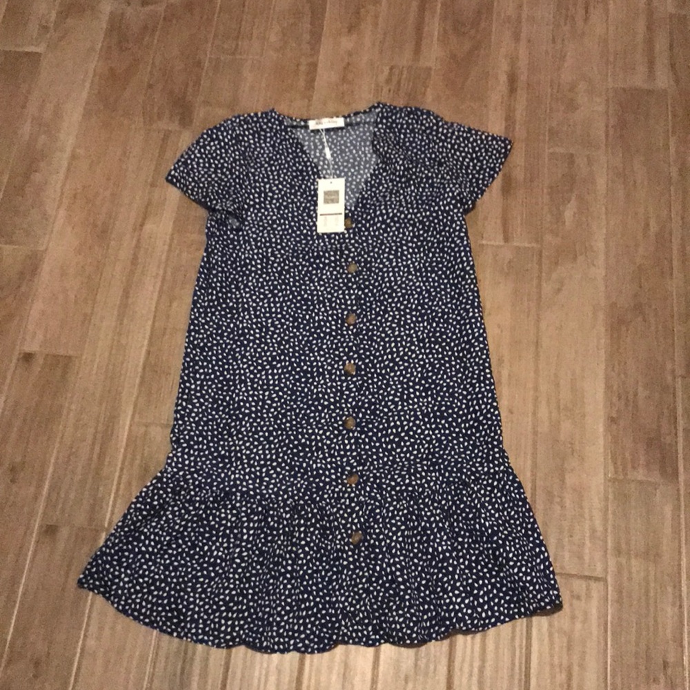 Blue and white summer dress